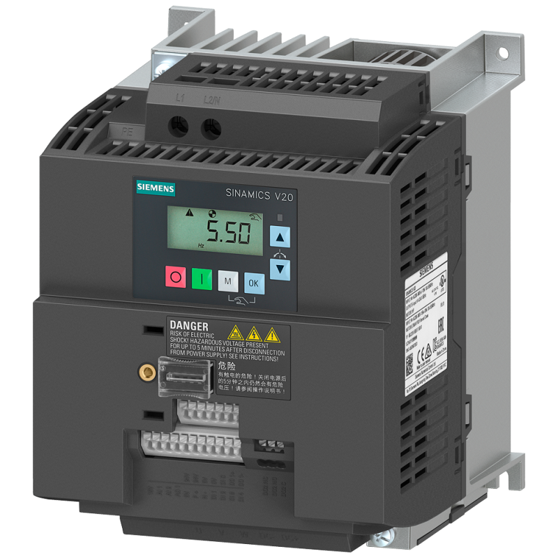 Частотный преобразователь 3кВт, 230В, 13,6А, Siemens - 6SL3210-5BB23-0BV1, Серии SINAMICS V20