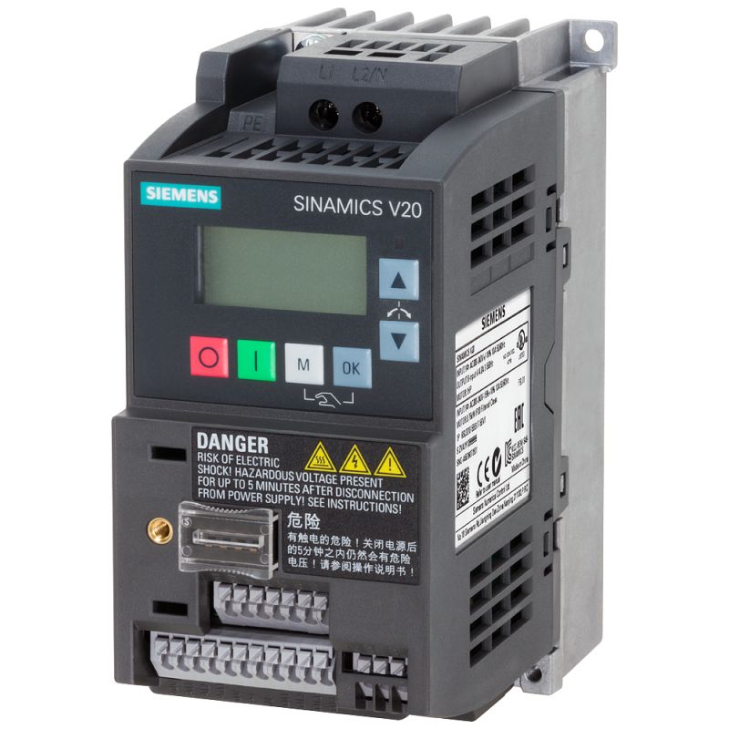 Частотный преобразователь 0,55кВт, 230В, 3,2А, Siemens - 6SL3210-5BB15-5BV1, Серии SINAMICS V20