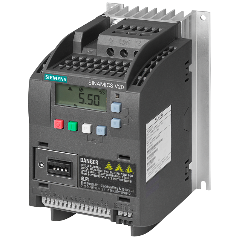 Частотный преобразователь 2,2кВт, 400В, 5,6А, Siemens - 6SL3210-5BE22-2UV0, Серии SINAMICS V20