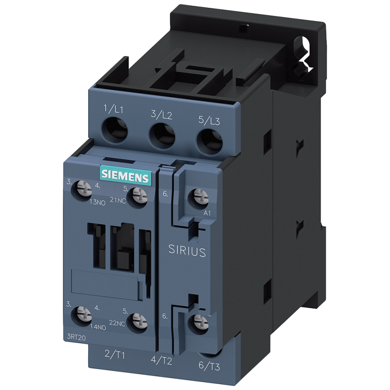 Siemens Контактор, 3 ПОЛ  AC-3, 5.5КВТ/400В, Блок-Контакты 1НО+1НЗ 3RT20241AP00