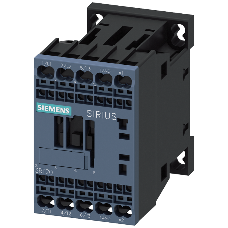 Siemens Контактор, 3 ПОЛ  AC-3, 7.5КВТ/400В, Блок-Контакт 1НО 3RT20182AP01