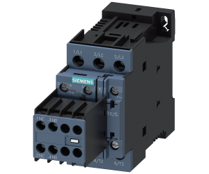 Siemens Контактор, 3 ПОЛ  AC-3, 11КВТ/400В, Блок-Контакты 2НО+2НЗ 3RT20261BB44