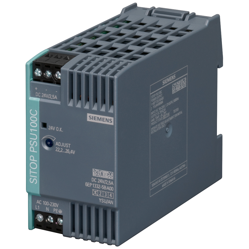 SITOP PSU100c 24 v/2.5 a стабилизированный блок питания,  SIEMENS 6EP1332-5BA00