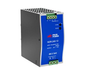 Источник питания NDR-240-12, на выходе 12 В DC, 20 А, 240 Вт. Входное 85-264 В AC (120-370 В DC)