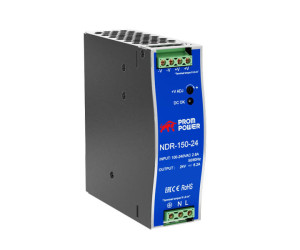 Источник питания NDR-150-24, на выходе 24 В DC, 6.2 А, 150 Вт. Входное 85-264 В AC (120-370 В DC)
