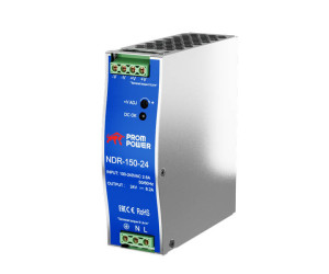 Источник питания NDR-150-24, на выходе 24 В DC, 6.2 А, 150 Вт. Входное 85-264 В AC (120-370 В DC)