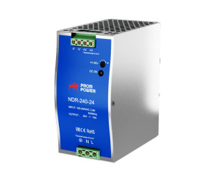 Источник питания NDR-240-24, на выходе 24 В DC, 10 А, 240 Вт. Входное 85-264 В AC (120-370 В DC)