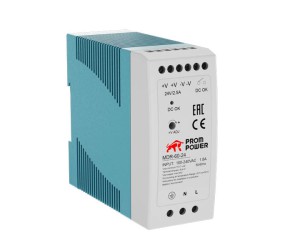 Источник питания MDR-60-24, на выходе 24 В DC, 2.5 А, 60 Вт. Входное 85-264 В AC (120-370 В DC)