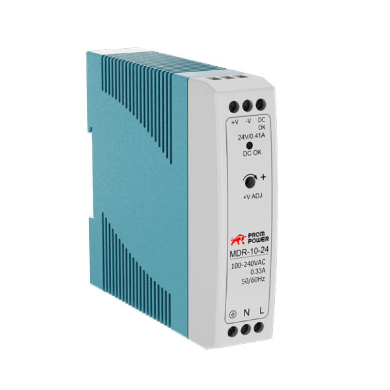 Источник питания MDR-10-24, на выходе 24 В DC, 0.41A, 10 Вт. Входное 85-264 В AC (120-370 В DC)