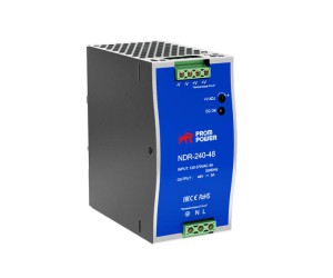 Источник питания NDR-240-48, на выходе 48 В DC, 5 А, 240 Вт. Входное 85-264 В AC (120-370 В DC)
