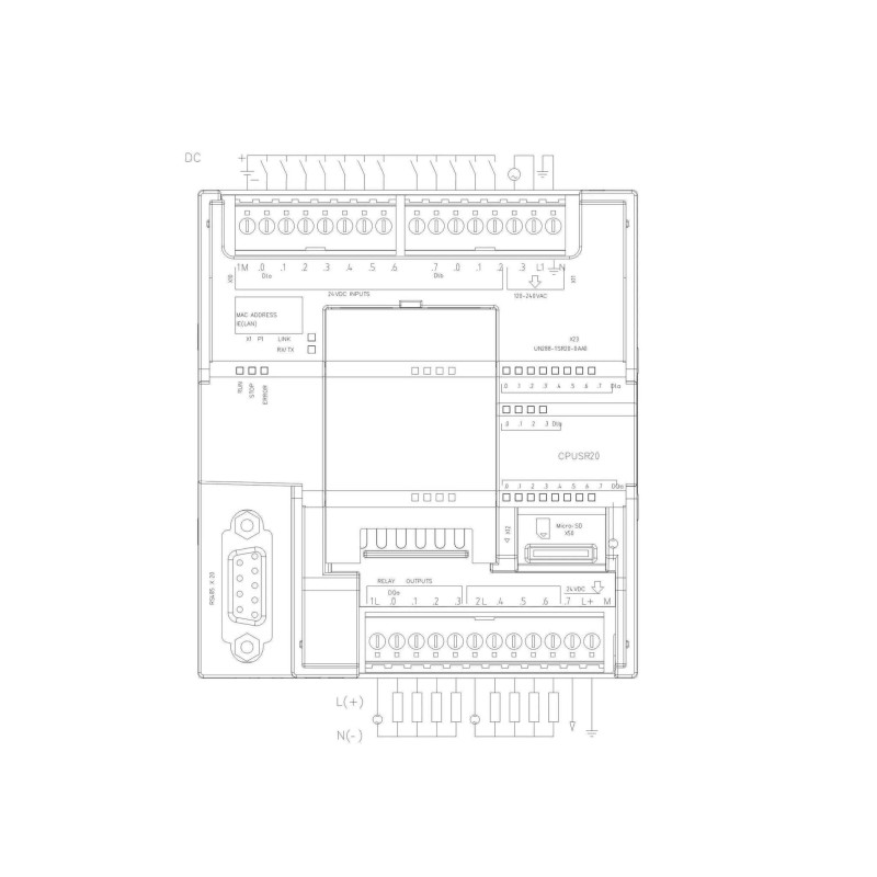 ЦЕНТРАЛЬНЫЙ ПРОЦЕССОР UNIMAT  S7 200 smart PLC 12DI/8DO UN 2881SR200AA0 (UN 288-1SR20-0AA0)