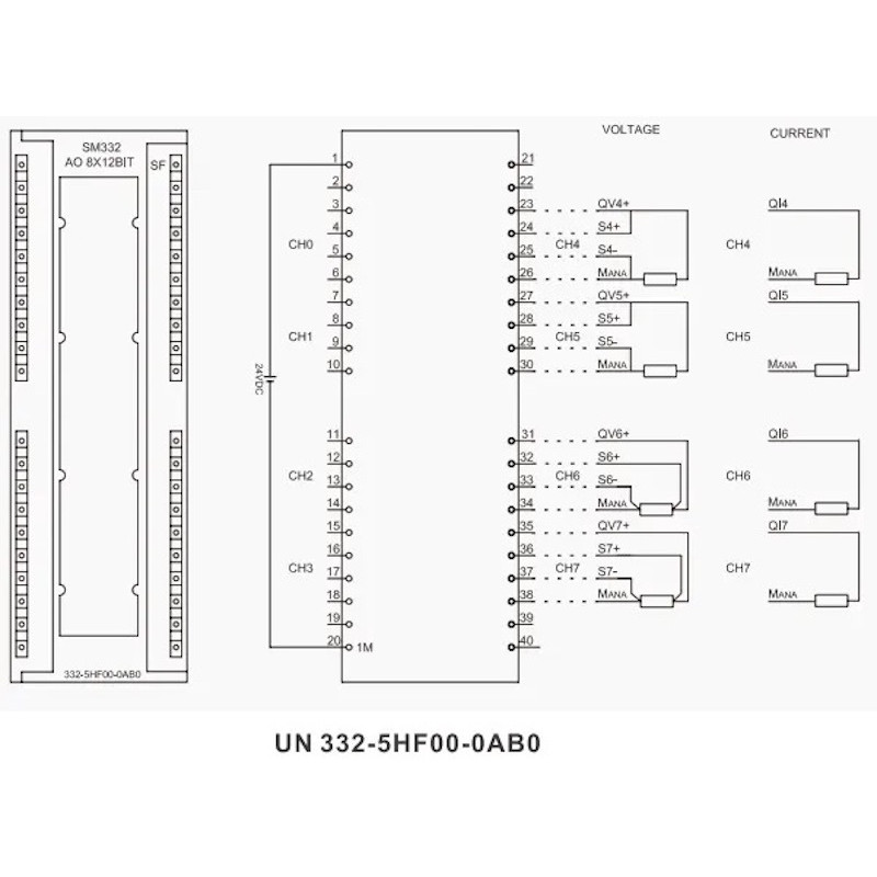 UN 332-5HF00-0AB0 МОДУЛЬ АНАЛОГОВОГО ВЫВОДА SM332 8AO, 12 bits