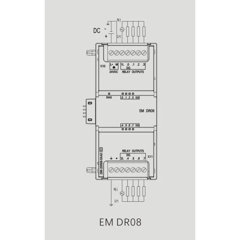 UN 288-2DR08-0AA0 МОДУЛЬ РЕЛЕЙНЫХ ВЫХОДОВ EM DR08 8DO RLY