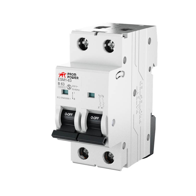 Автоматический выключатель ESM2-63/D1/2 (6kA), 1A, характеристика D, количество полюсов: 2P