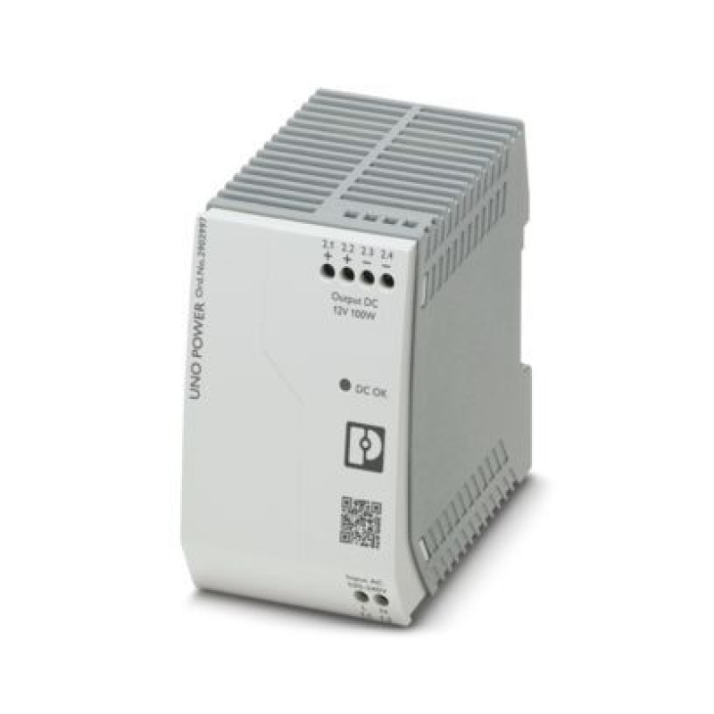 Источник питания Phoenix Contact UNO-PS/1AC/12DC/100W, 12В, 8,3A, 100Вт.