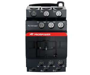 Контактор Prompower PLC1D12M7 серии Pulse, ток 12А, 3 полюса, доп контакт 1НО+1НЗ, катушка 230AC