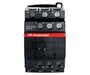 Контактор Prompower PLC1D12BD серии Pulse, ток 12А, 3 полюса, доп контакт 1НО+1НЗ, катушка 24DC