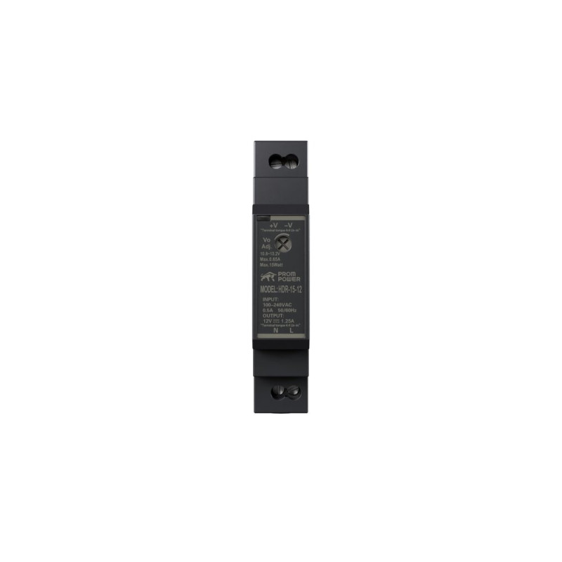 Источник питания PROMPOWER HDR-15-12, на вых. 12 В DC, 1.25А, 15Вт. Вх. 85-264В AC (120-370 В DC)