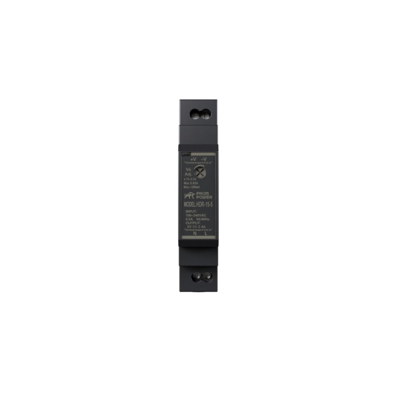 Источник питания PROMPOWER HDR-15-5, на вых. 5 В DC, 2.4А, 12Вт. Вх. 85-264В AC (120-370 В DC)