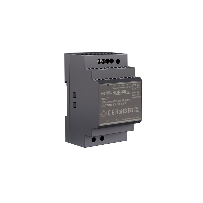 Источник питания PROMPOWER HDR-60-5, на вых. 5 В DC, 6.5А, 32.5Вт. Вх. 85-264В AC (120-370 В DC)