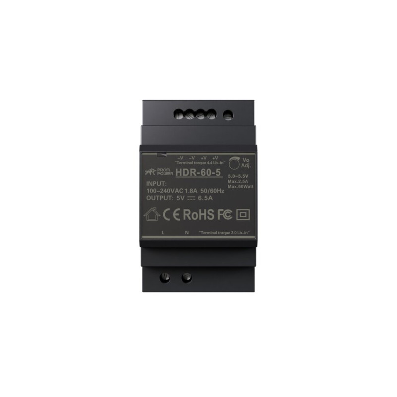 Источник питания PROMPOWER HDR-60-5, на вых. 5 В DC, 6.5А, 32.5Вт. Вх. 85-264В AC (120-370 В DC)