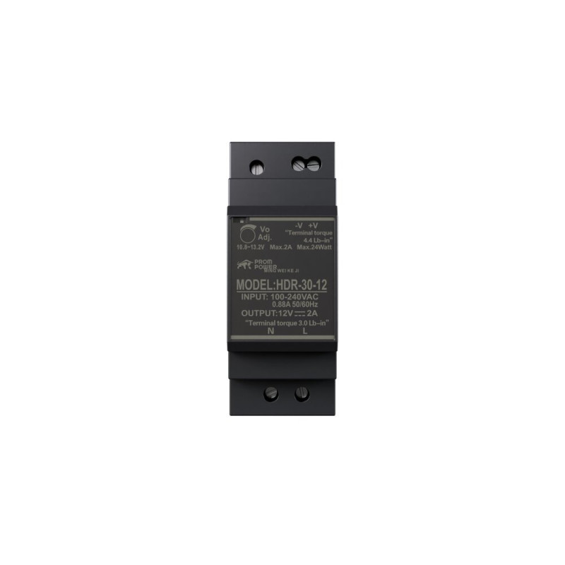 Источник питания PROMPOWER HDR-30-12, на вых. 12 В DC, 2А, 24Вт. Вх. 85-264В AC (120-370 В DC)
