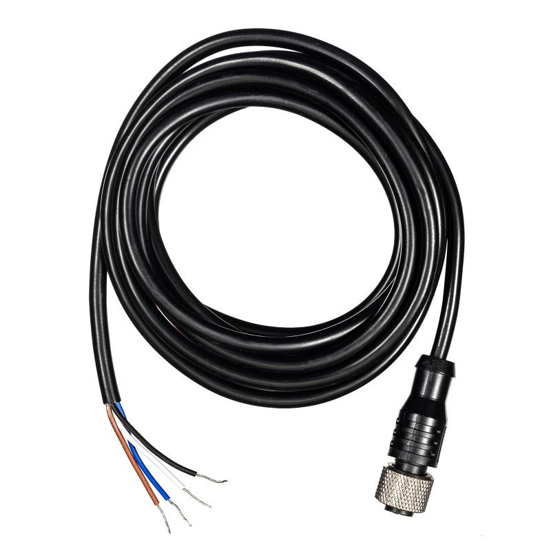 Кабель с разъёмом 5 метров. Разъём M12 прямой. 4-pin KJT-J12S4-5M-TA